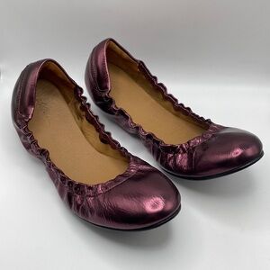 L.L. BEAN FOLDABLE METALLIC BALLET FLATS IN PURPLE SZ WOMEN’S 8.5M